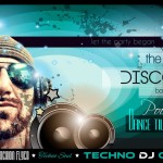 Disco Night Club Flyer layout with DJ shape